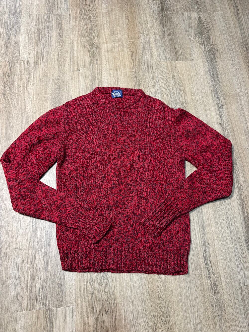 Vintage Woolrich Men's Red Marbled Crewneck Sweater